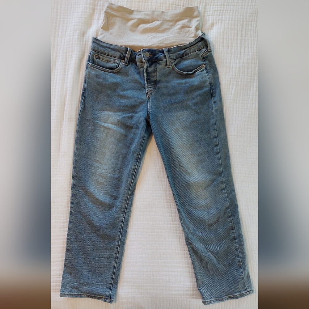 BLANQI Denim Postpartum Support Straight Crop Jeans - Sunfade Wash / 10